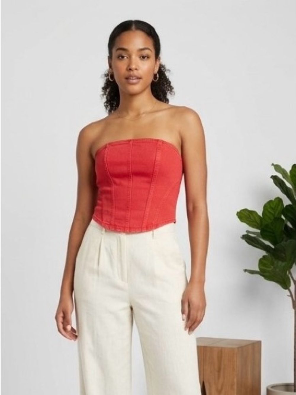 Universal Thread Red Strapless Corset Crop Top